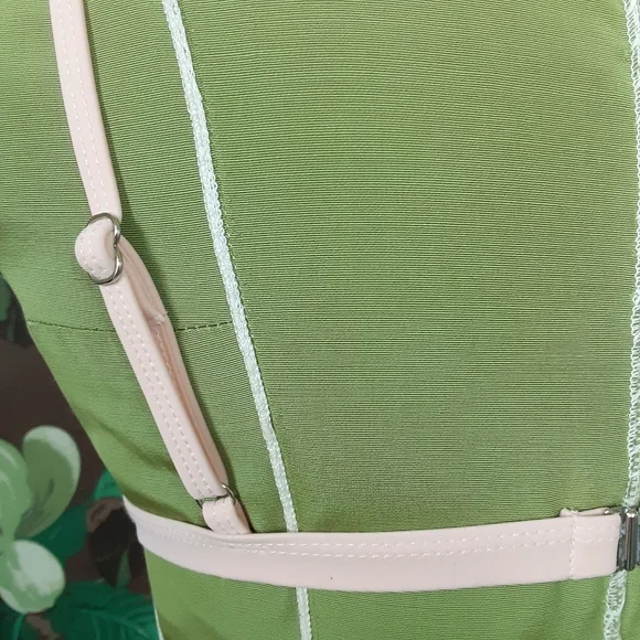 Peach Bikini Top with Mesh & White Pom Pom Tassels - Picture 4 of 8